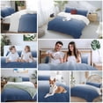 thumbnail image 5 of 3 Piece Navy Blue Ombre Duvet Cover Set Queen Size,Microfiber Comforter/Quilt Cover with Corner Ties and 2 Pillowcases,Modern Abstract Art Gradient Aesthetics All Season Bedding with Zipper Closure, 5 of 8