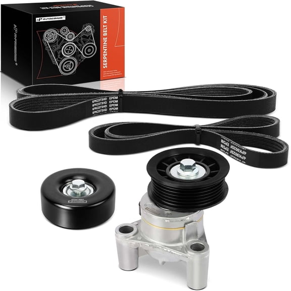 A-Premium Engine Serpentine Belt Drive Kit Compatible with Chevrolet Silverado 1500, Tahoe, Colorado, Suburban 1500 & GMC Sierra 1500, Yukon, Canyon & Cadillac Escalade - OHV V8 4.8L 5.3L 6.0L 6.2L