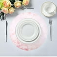thumbnail image 5 of Pink Roses Round Placemats Washable Placemats Non-Slip Heat-Resistant Table Place Mats for Dining Kitchen Holiday Party Table Decoration 15.4"-4PCS Table Mat, 5 of 7