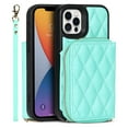 thumbnail image 6 of Allytech Crossbody Wallet Case for iPhone 12 Pro Max,  Zipper Purse Case with Card Holder Kickstand Detachable Lanyard Strap , for iPhone 12 Pro Max 6.7 inch,Green, 6 of 6
