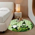 thumbnail image 2 of St. Patrick's Day Round Area Rug 6Ft Washable Circle Rugs for Bathroom Office, Green Gnomes Shamrock Gold Coin Non-Slip Carpet Floor Mats Indoor Outdoor Carpet Runner Aesthetic Home Decor, 2 of 8