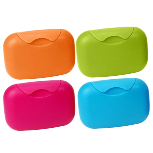 Caja para jabonera portátil creativa, contenedor para jabón, caja de jabón sellada para viaje, tamaño L, Color aleatorio, 4 Uds.