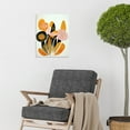 thumbnail image 2 of Linocut Boho Flowers In Autumn Pastel Brown Orange Modern Abstract Unframed Wall Art Print Poster Home Decor, 2 of 3