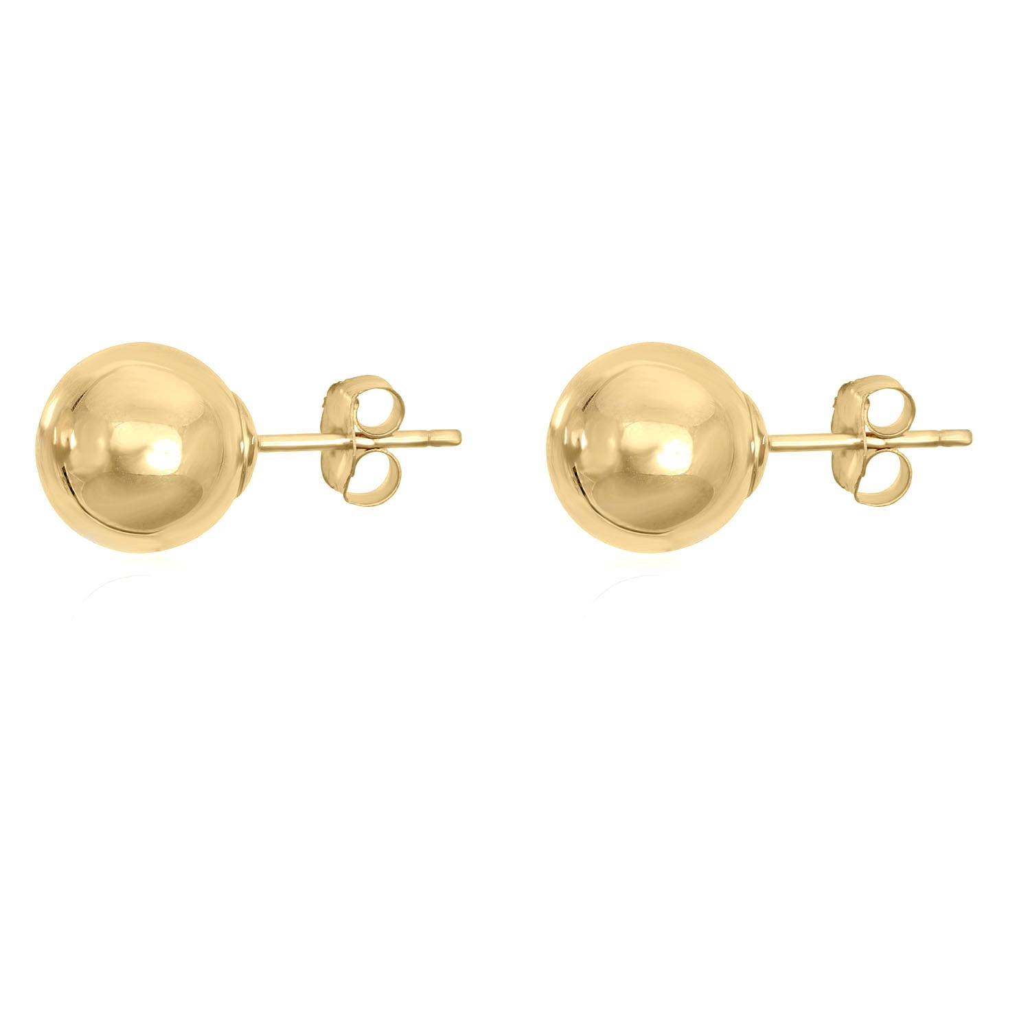 AVORA 14K Yellow Gold 8mm Polished Ball Stud Earrings