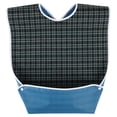 thumbnail image 1 of Miangastore Adult Bib Plaid Pattern Washable Buttons Closed Eldly Bib Clothing Protector for Mealtime, 1 of 8