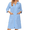 Light Blue, variant on Zipper Robes for Women 3/4 Sleeve Housecoats Knee Length Bathrobe Lightweight Nightgown with Pockets