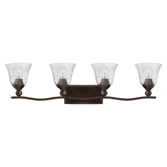 4 Light Bathroom Vanity in Transitional Style 35.75 inches Wide By 8.75 inches High-Olde Bronze Finish-Clear Seedy Glass Color Bailey Street Home