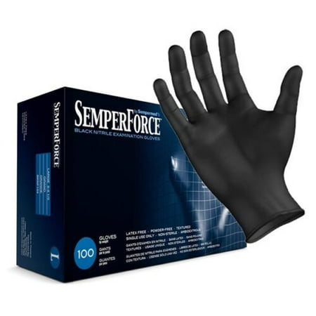 

SemperForce Black Nitrile Examination Gloves 5 mil - 1000 Pcs | Large