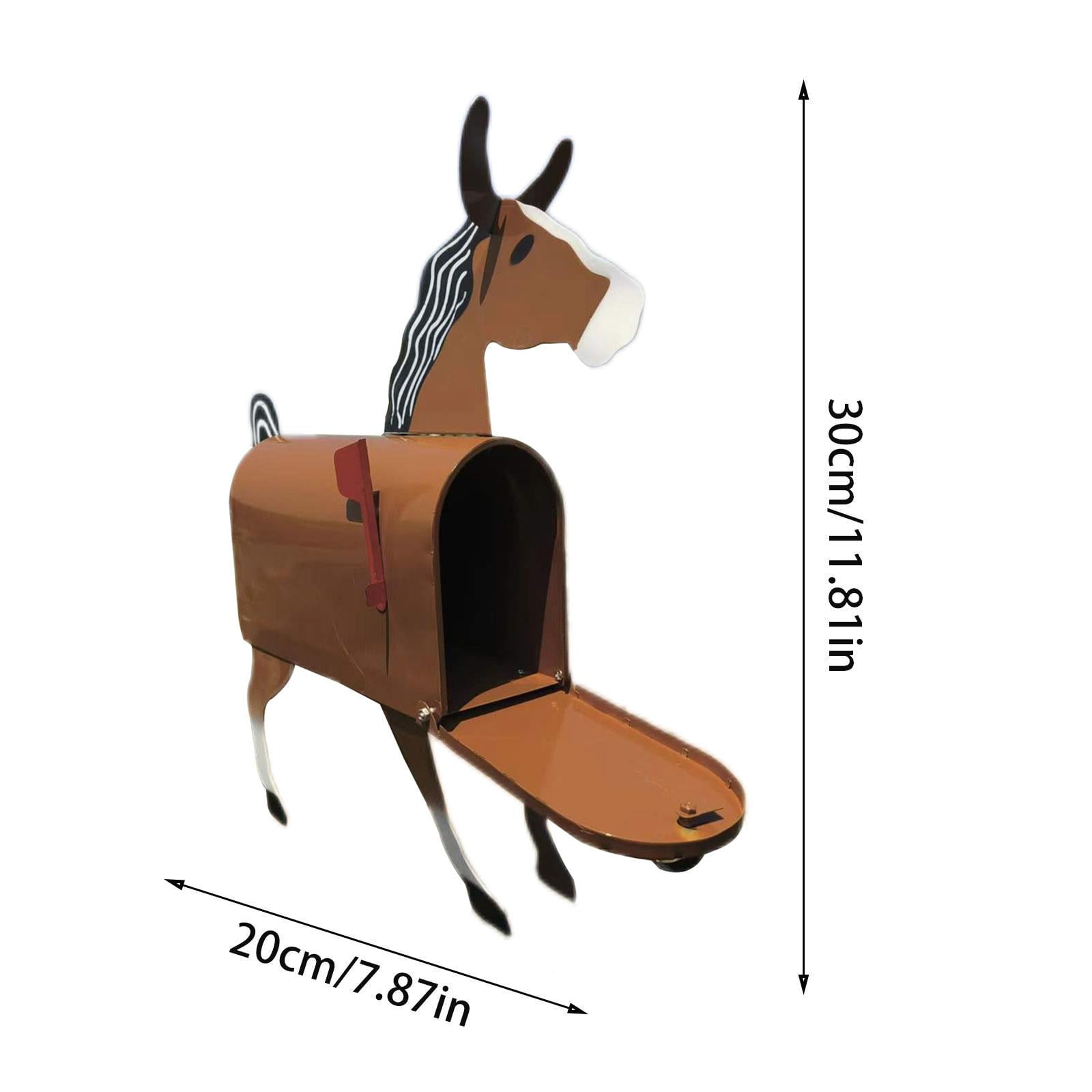 Unique Chicken Cow Horse Mailbox Metal Wall Mounted Box Weatherproof Farm Decoration Animal Outside Garden Crafts Mailboxes