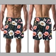 thumbnail image 3 of luoweisi Men's Beach Shorts Quick Dry Swim Trunks with Mesh Lining Flower L, 3 of 5