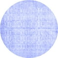 thumbnail image 1 of Ahgly Company Machine Washable Indoor Round Persian Blue Traditional Area Rugs, 4' Round, 1 of 4