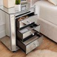thumbnail image 5 of WGYPRIME 23.6" Mirrored Nightstand with 3 Drawers, Modern Mirrored  Bedside Table, Mirrored Side Table for Living Room, Bedroom, Entryway, 5 of 12