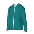 thumbnail image 2 of Kll Teal Print Men'S Women’s Upf 50+ Sun Protection Outdoor Hoodie Jacket Long Sleeve Fishing Hiking Performance Shirt- Medium, 2 of 8