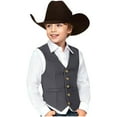 thumbnail image 5 of Miluxas Boy's formal Suit Vest Solid Dress Waistcoat Vest with Pockets Gray 7 Years, 5 of 8