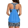 thumbnail image 6 of Zpanxa Tankini Swimsuits for Women Tummy Control Flowy Swimwear Summer Two Piece Bathing Suits Swim Tank Top with Boyshorts Sky Blue S, 6 of 6