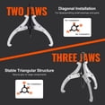 thumbnail image 4 of KFFKFF Puller Kit, Comprising 3", 4", 6", 8" Gear Pullers, 3 Jaw Gear Bearing Flywheel Pulley Extractor, 2 or 3 Reversible Jaws Wheel Puller, Functioning Vertically and Horizontally, 4 of 9