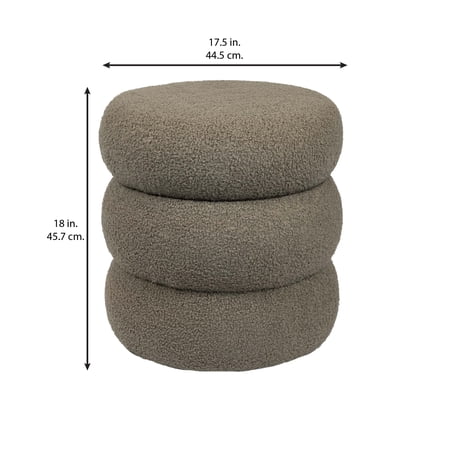 MAINSTAYS CLOUD OTTOMAN, BOUCLE TAUPE