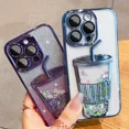 thumbnail image 2 of Glitter Quicksand Cup Case for iPhone 13 Pro Max 14 16 12 11 15 Clear Camera Film Protector Phone Cover For iPhone 14 Pro Max tzw, 2 of 7