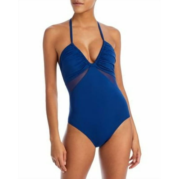 Bleu by Rod Beattie Halter One Piece Swimsuit Blue Size 4