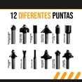 thumbnail image 2 of Juego de Brocas Para Router 12pzs. 8mm Hoteche 610101 12pzs. 8mm, 2 of 9