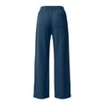 thumbnail image 5 of Ashyfjp Womens Solid Color Wide Leg Joggers Elastic Waistband Casual Trousers with Side Hand Pockets and Decorative Seams Versatile Commuting Wear, Size (S-3XL), 5 of 6