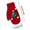 thumbnail image 3 of Cadancy Mittens for Women Xmas Tree Festival Cute Knitted Soft Winter Warm Gloves Elastic Cuffs Cold Weather Thick Holiday Party Cozy Christmas Gifts, 3 of 4
