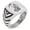 Silver, variant on Stainless Steel Harbinger Grim Reaper Chevron Pattern Biker Style Polished Ring