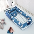 thumbnail image 1 of QWZ-cama nido de bebé portátil para niños y niñas, esterilla de viaje, almohada de algodón, cojín, cunas para recién nacidos, 85x45cm, nuevo Fivean unisex, 1 of 2