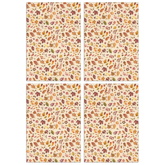 Thanksgiving Fall Kitchen Towels 4-Pack, Maple Leaf & Pumpkin Design, Super Absorbent Soft Tea Towels for Home