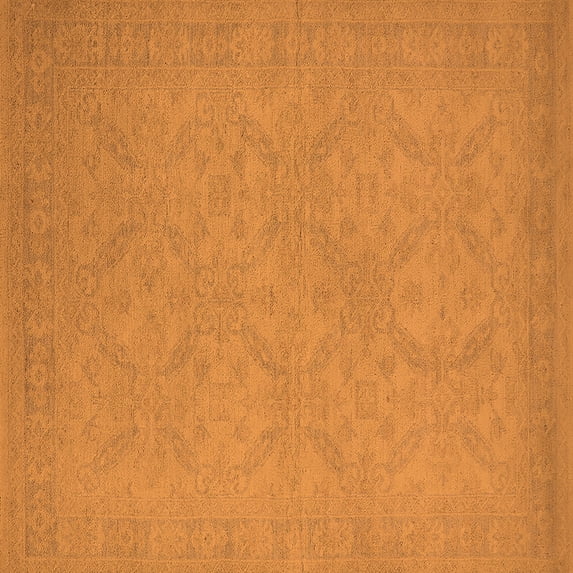 Ahgly Company Indoor Square Oriental Orange Industrial Area Rugs, 3' Square