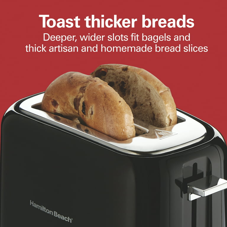 Hamilton Beach Modern Chrome 2 Slice Extra Wide Slot Toaster with Bagel and  Defrost Settings, Shade Selector, Toast Boost, Slide-Out Crumb Tray
