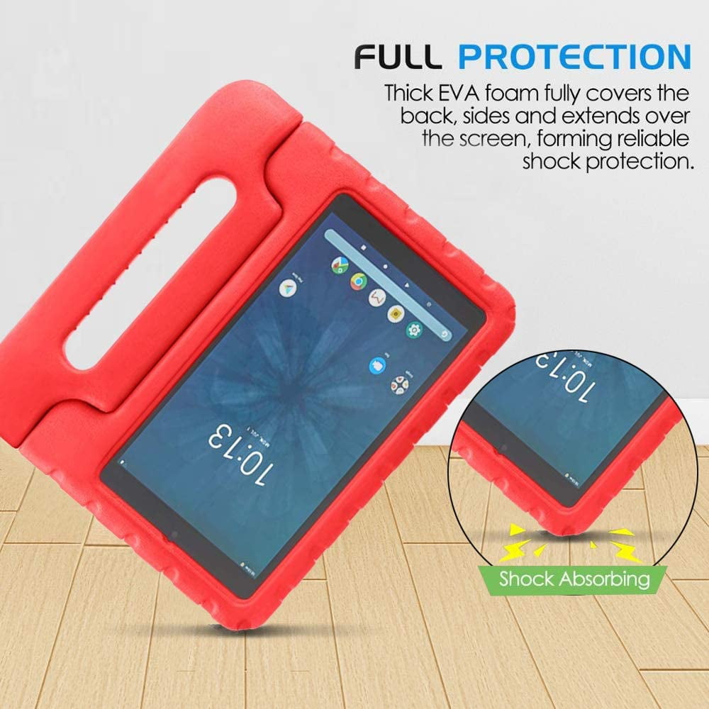Golden Sheeps Kid Friendly Case Compatible for Walmart Onn 10.1 Inch Android Tablet 2019 Release (Model: ONA19TB003) Shockproof Ultra Light Weight Convertible Handle Stand Cover (red)