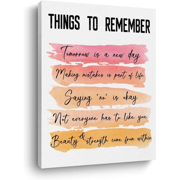 Inspirational Quotes Wall Decor Canvas Wall Art Framed Poster for Home Office Bedroom Bathroom Classroom School Living Room Nursery Pictures Paintings for Prints for family and friends