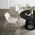 thumbnail image 2 of XDECO Upholstered Dining Chairs Set of 2 with wooden legs, Mid-Century Modern Accent Linen Blend Fabric Thick Cushion Chairs for Indoor Outdoor Living Room Bedroom Restaurant, 2 of 8