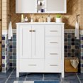 thumbnail image 2 of LiviNest 30'' Bathroom Vanity with Ceramic Sink: 4 Drawers & Cabinet for Small Bathroom - Solid Wood Frame Storage Solution with 220lb Capacity - Freestanding Vanity Set for Apartment & Guest Bath, 2 of 6