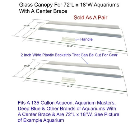 Aquarium Glass Canopy Two Piece Set For 135 Gallon And 150 Gallon High Aquariums 72