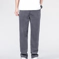 thumbnail image 2 of Mens Classic Relaxed Fit Jeans Stretch Casual Baggy Y2k Skater Vintage Plain Pants Casual Wide Leg Jeans Loose Fit Denim Pants Big & Tall Size M-5XL Gray, 2 of 6