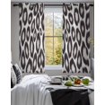 thumbnail image 3 of Leopard Printed Sheer Curtains 45 Inch Length 2 Panels Set for Living Room/Bedroom, Farmhouse Vintage Animals Black Grey Kitchen Curtains Grommet Semi-Sheer Curtains Window Treatments 42"x45"x2, 3 of 7