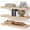Oak, variant on Mifurn 23.6'' Floating Shelves for Wall, Wall Mounted Wood Shelves for Bedroom, Bathroom, Kitchen, Set of 3, Black