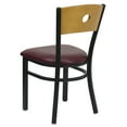 thumbnail image 5 of Flash Furniture 2 Pk. HERCULES Series Black Circle Back Metal Restaurant Chair - Natural Wood Back, Burgundy Vinyl Seat, 5 of 8