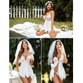 thumbnail image 5 of Chunoy Women Lace Lingerie Front Closure Babydoll V Neck Nightwear Sexy Chemise Nightgown Sleepwear, 5 of 6