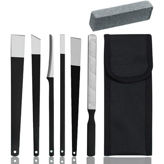 8 Pcs Professional Pedicure Knife Kits Manicure Pedicure Tools Dead Skin Remover Foot Cuticle Removal Toe Nail Scraper Callus Rasp File Shaver Feet Pedicure Knife Kit with Storage Bag and Pumice Stone