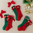 thumbnail image 6 of ZINTAOZT Baby Girl Knee High Socks Christmas Long Tube Socks with Bow Toddler Cotton Knit Ribbed Socks Leggings Gift, 6 of 6