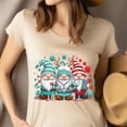 thumbnail image 4 of Nurse Gnome Christmas T-Shirt | Cute Holiday Graphic Tee for Women, Navy, Size L, 4 of 6