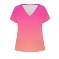 thumbnail image 6 of Aimik Women's Casual Short Sleeve V-Neck Gradient T-Shirt Summer Fashionable and Comfortable Loose Womens Tops, 6 of 6
