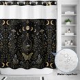 thumbnail image 3 of No Hook Shower Curtain, Rustic Flowers Leaves Shower Curtains for Bathroom with See Through Top Window, Farmhouse Moon Star Botanical Butterfly Waterproof & Washable Bath Curtain Standard 72"x72", 3 of 9