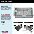 thumbnail image 6 of DELTA Rivet 33 Workstation Kitchen Sink Undermount16 GaugeStainless Steel 50/50 Double Bowl withWorkFlow Ledge and Accessories, 6 of 18