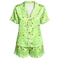 thumbnail image 4 of JIAYUE Pajamas Set For Women Casual Halloween Pattern Printed With Notched Collar Short Sleeve Tops And Shorts For Home Wear Cozy For Lightweight And Breathable Comfort Sleepwear, 4 of 4