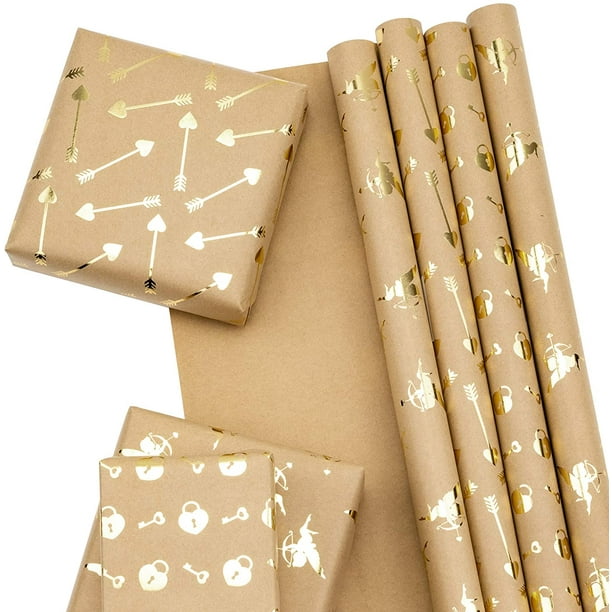 Kraft wrapping paper on sale with designs