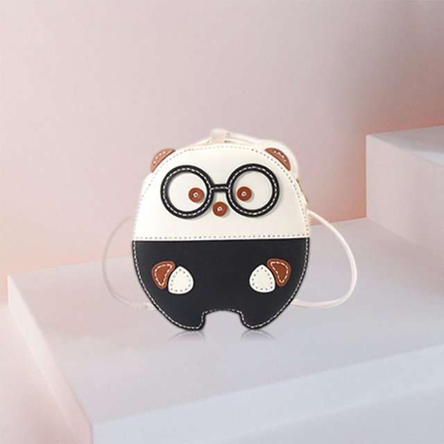 Gafas Bear DIY Kit de bolso de cuero Handcraft para niños de costura blanco Hugo material para hacer bolsos